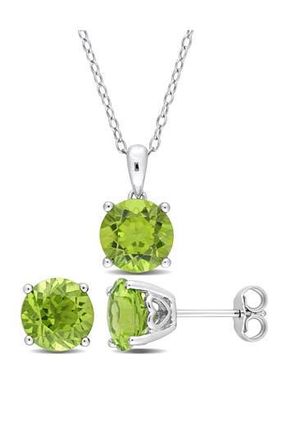 Delmar Peridot Earrings & Necklace Set in Green at Nordstrom Rack