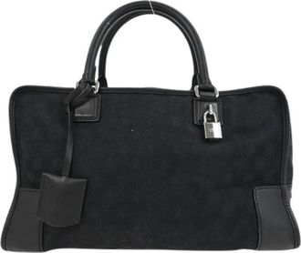 Loewe Pre-owned Handbags, female, Black, Size: ONE SIZE Pre-owned Canvas Handbag