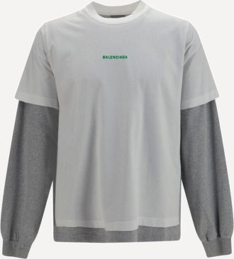 Balenciaga Double-sleeve cotton T-shirt Male XL