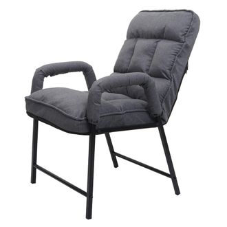 Hhg Hhg - Silla De Comedor 127, Silla Tapizada, 160 Kg De Capacidad De Carga Respaldo Regulable Metal, Tela/textil Gris Oscuro