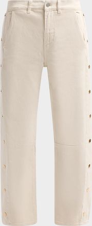 LE JEAN Frankie Studded Barrel-Leg Jeans