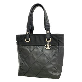 Chanel Black Canvas Tote Bag (Pre-Owned)