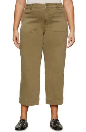 Sanctuary The Marine Crop Wide Leg Jeans in Covert Gre at Nordstrom Rack, Size 24W