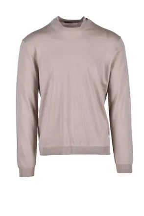 low brand Beige Crewneck Merino Wool Sweater