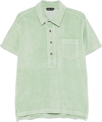 Tom Ford towelling short-sleeve polo shirt - Green