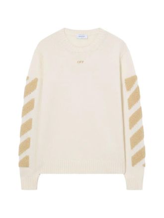 Off-white Diag Fuzzy Crew Neck Sweater