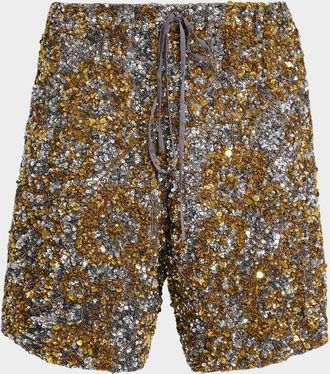 Dries Van Noten Men & apos;s Piperi Sequin-Embellished Drawstring Shorts