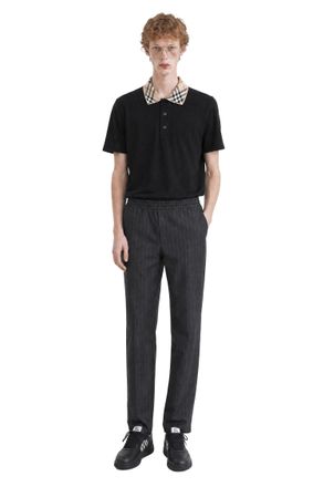 Burberry Check Collar Cotton Polo Shirt