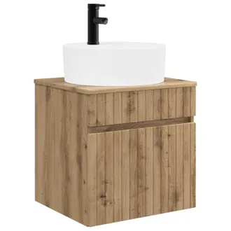 vidaXL Vanidad De Lavabo Montada En La Pared Roble Artisan Vidaxl