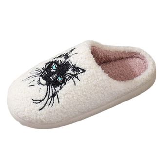 Generic Cute Animal Slippers for Women Novelty Cat Dog Capybara Fluffy Slippers for Men Funny Cozy Fuzzy Shoes Winter Warm Plush Footwear Ladies Funky House S