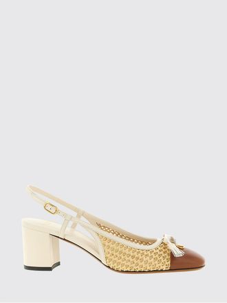 Valentino Garavani Slingback Valet Du Roi in rafia e pelle
