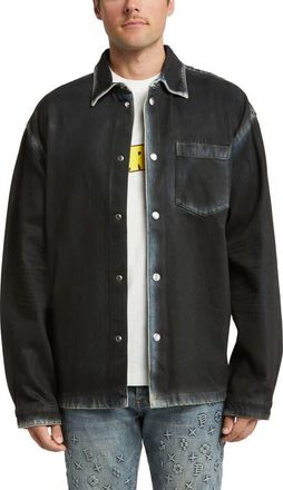 Purple Coated Denim Shirt Jacket in Black at Nordstrom Rack, Size X-Small