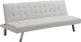 Vente-Unique Divano Letto Clic Clac In Similpelle Bianco - Guillaume