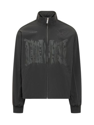 44 Label Group Black Graphic Mock Collar Jacket