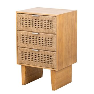 Nordlys Cajonera con 3 cajones en madera y cuerda