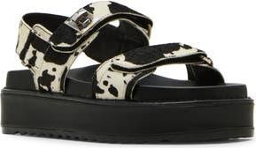 Steve Madden Big Mona Genuine Calf Hair Platform Sandal in Cow Print at Nordstrom Rack, Size 6.5
