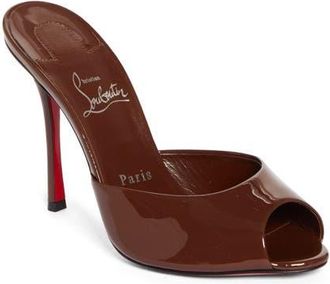 Christian Louboutin Me Dolly Peep Toe Slide Sandal in Dark Brown at Nordstrom, Size 5.5Us