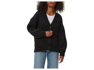 Michael Stars Skye Grandpa Cardigan Womens Sweater Black : XL (US 10-12), Polyester/Wool