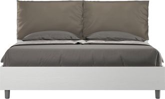 ITYhome Canapé abatible 160x190 fresno blanco cuero sintético capuchino