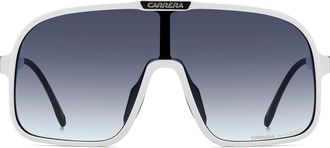 Carrera C Sport 99mm Gradient Shield Sunglasses in White/Dk Blue Sf at Nordstrom