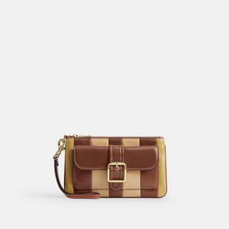 Coach Ashton Wristlet With Striped Patchwork
