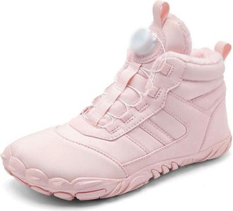 Generic GLDFW Parent-Child Winter Boots Men Women Snow Barefoot Non-Slip Warm Fur Casual Boys/Girls Sneakers Kids Ankle Boots Pink