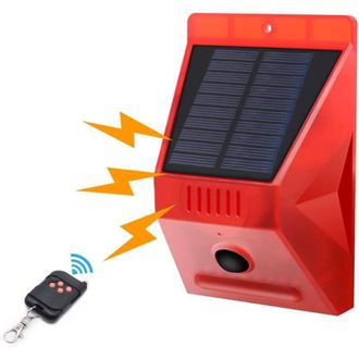 OEM Luz Intermitente Alimentada Por Energ&iacute;a Solar Con Detector De Movimiento, Alarma Solar Led Impermeable Achort Ip65 Con Control Remoto, Nivel De Sonido