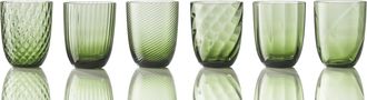 NasonMoretti Idra Set de 6 Vasos de Agua, Texturas Variadas