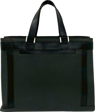 Louis Vuitton Black Leather Handbag Tote Bag (Pre-Owned)