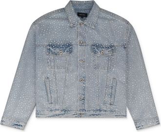 Purple Light Indigo Crystal Galore Denim Jacket