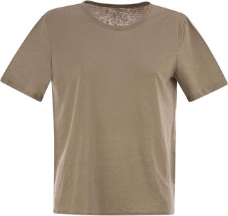 Majestic Linen Crew Neck T Shirt