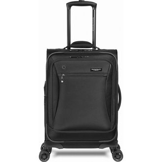 WALLYBAGS Solutions 20 Expandable Spinner Carry-On with Padded Electronics Pockets in Black at Nordstrom