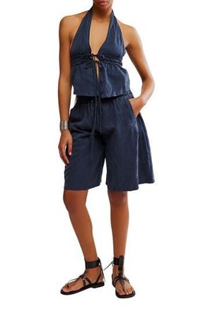 Free People Sidra Halter Top & Shorts Set in India Ink at Nordstrom Rack, Size X-Large