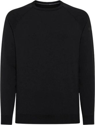 Roberto Ricci Design Regular Fit Technische Gebreide Trui - Heren - Ronde hals truien - Zwart - XL - Katoen - Truien & Vesten