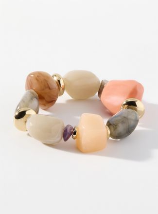 Simons Womens Large colourful stone bracelet