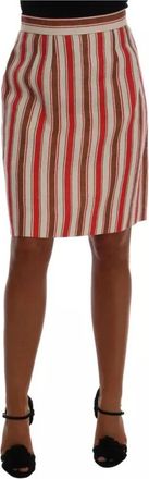 Dolce & Gabbana Multicolor Gestreepte Minirok Verticale Streep - Dames - Korte rokken - Veelkleurig - S - Katoen - Rokken
