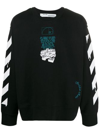 Off-white Sweater met pijlprint - Zwart