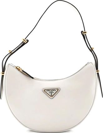 Prada Arque Half Moon Leather Small hobo bag - Wit
