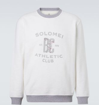 Brunello Cucinelli Printed cotton and linen sweatshirt