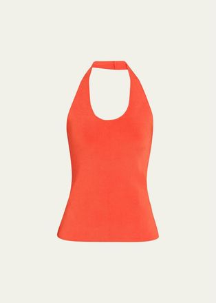 Theory Halter Compact Knit Tank Top
