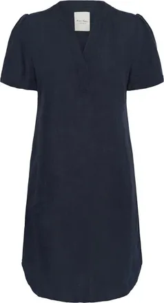 Part Two Kleedjes, Dames, Blauw, L, Linnen, Elegante Jurk After Midnight