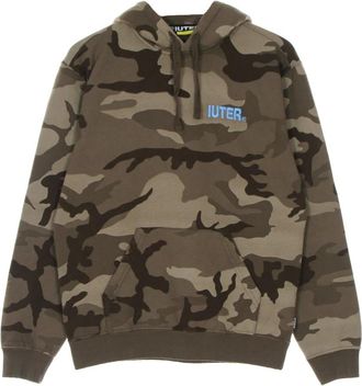 Iuter Camo Hoodie Bruin Geborduurde Rug - Heren - Hoodies - Bruin - XS - Katoen - Hoodies & sweatvesten