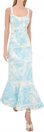 Alexis Kayleen Paneled Midi Dress In Blue
