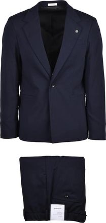 Officina 36 Blue Polyester Wool Lycra Sartorial Suit