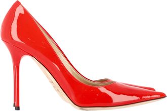 Jimmy Choo London Pointed-Toe Pumps in Red Patent Leather