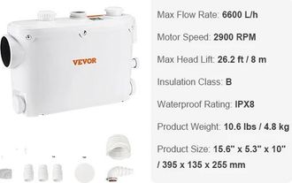 OEM Bomba Sumergible Elevadora, Caudal De 6600 L/h, Funcionamiento Silencioso, 500 W, Ue