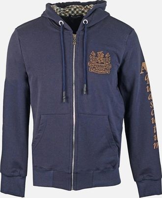 Aquascutum Mens Aquascutum Waterfield Logo Navy Zip Hoodie - Size: 40