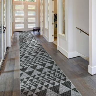 Runrug Hallway Carpet Runner Rug - Hardwearing & Durable, 7mm - Prism in Grey | Size: 80 cm x 270 cm