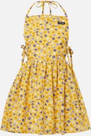 Miu Miu Floral open-back cotton poplin minidress