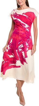Teri Jon by Rickie Freeman Teri Jon By Rickie Freeman Crinkle Cap Sleeve Place Print A-Line Dress
